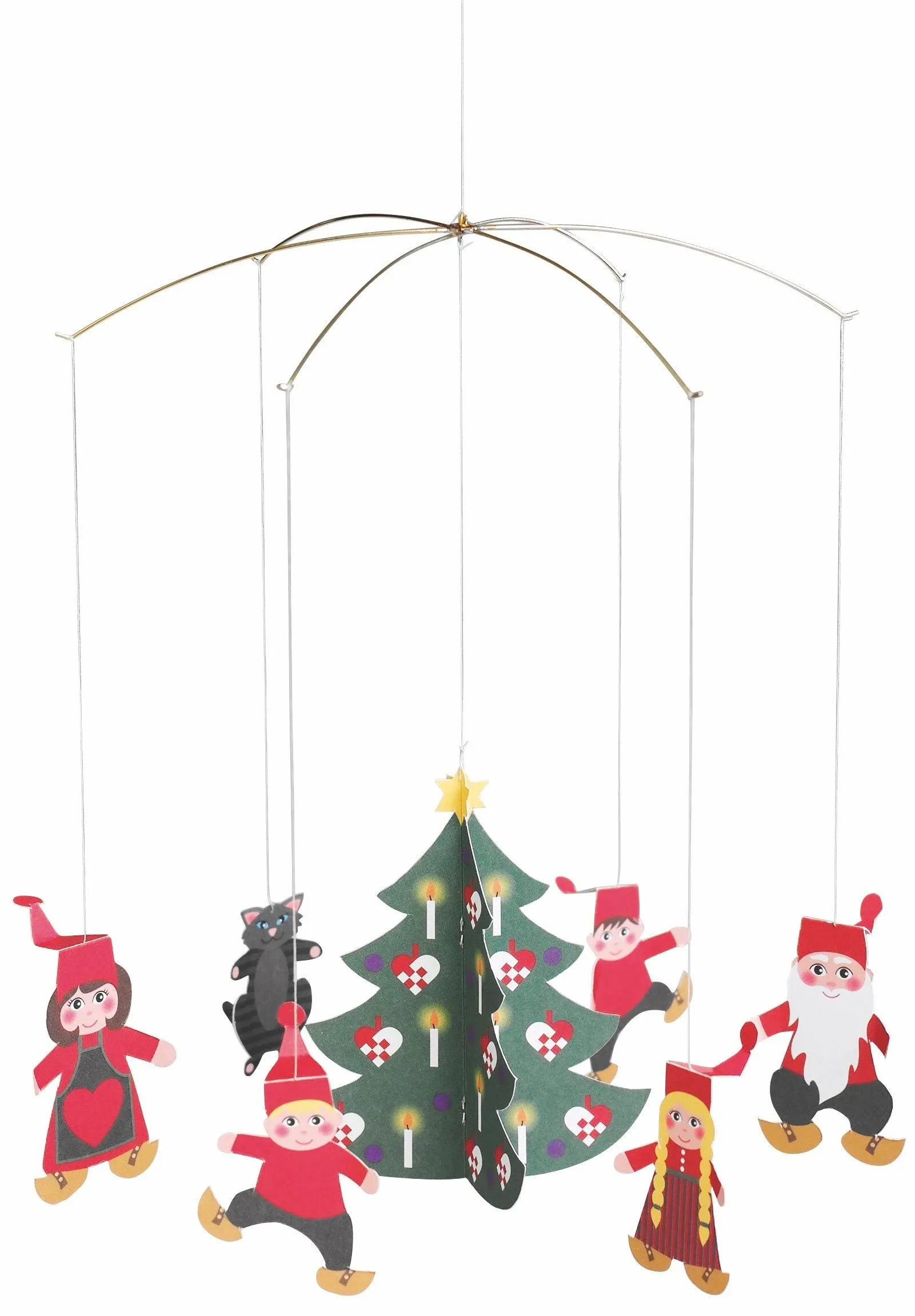 Flensted Pixy Family Elf Christmas Tree Modern Hanging Mobile Holiday Decor