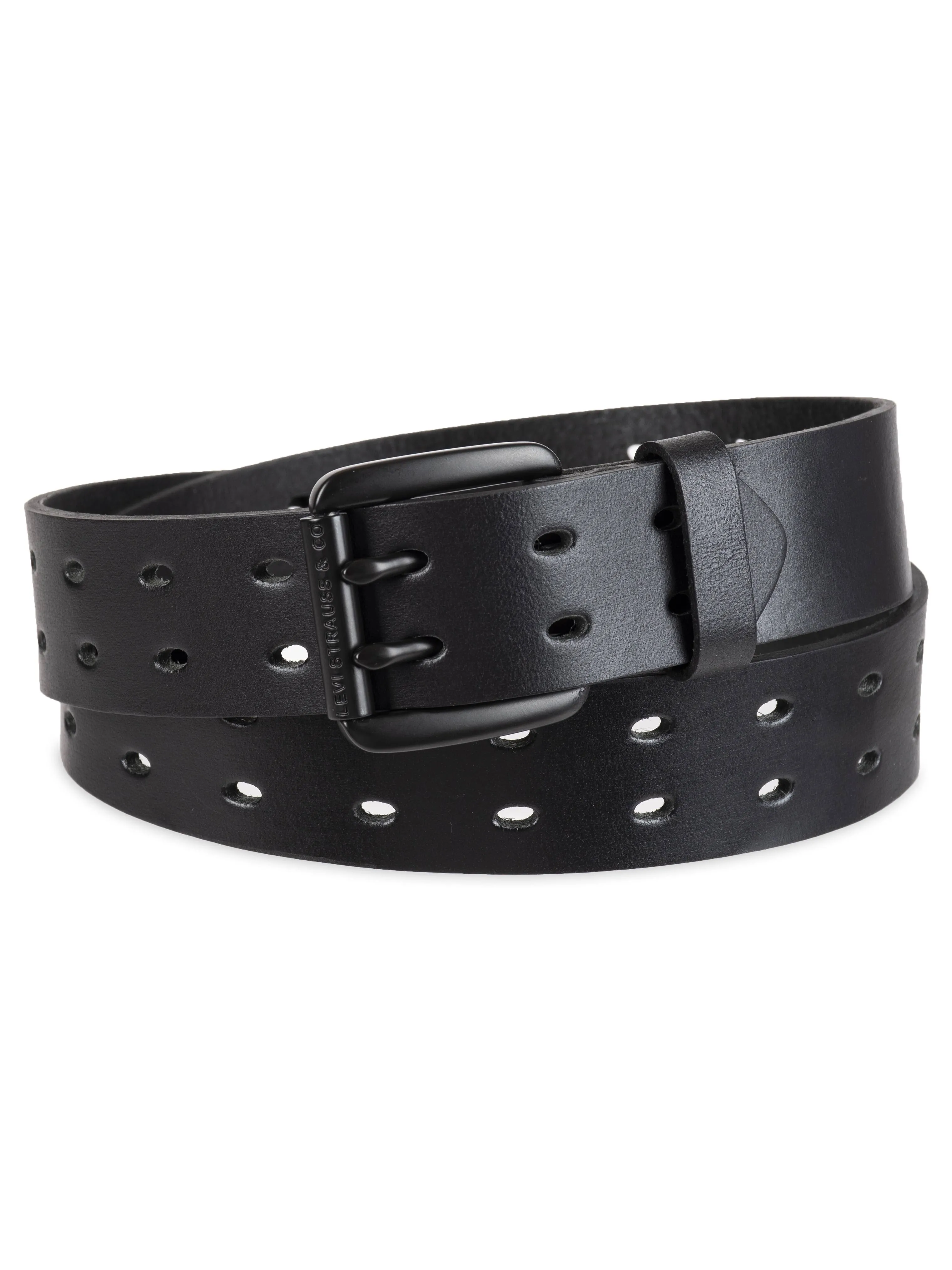 Levi's Women's Double Prong Perforated Belt, Size: Medium, Black