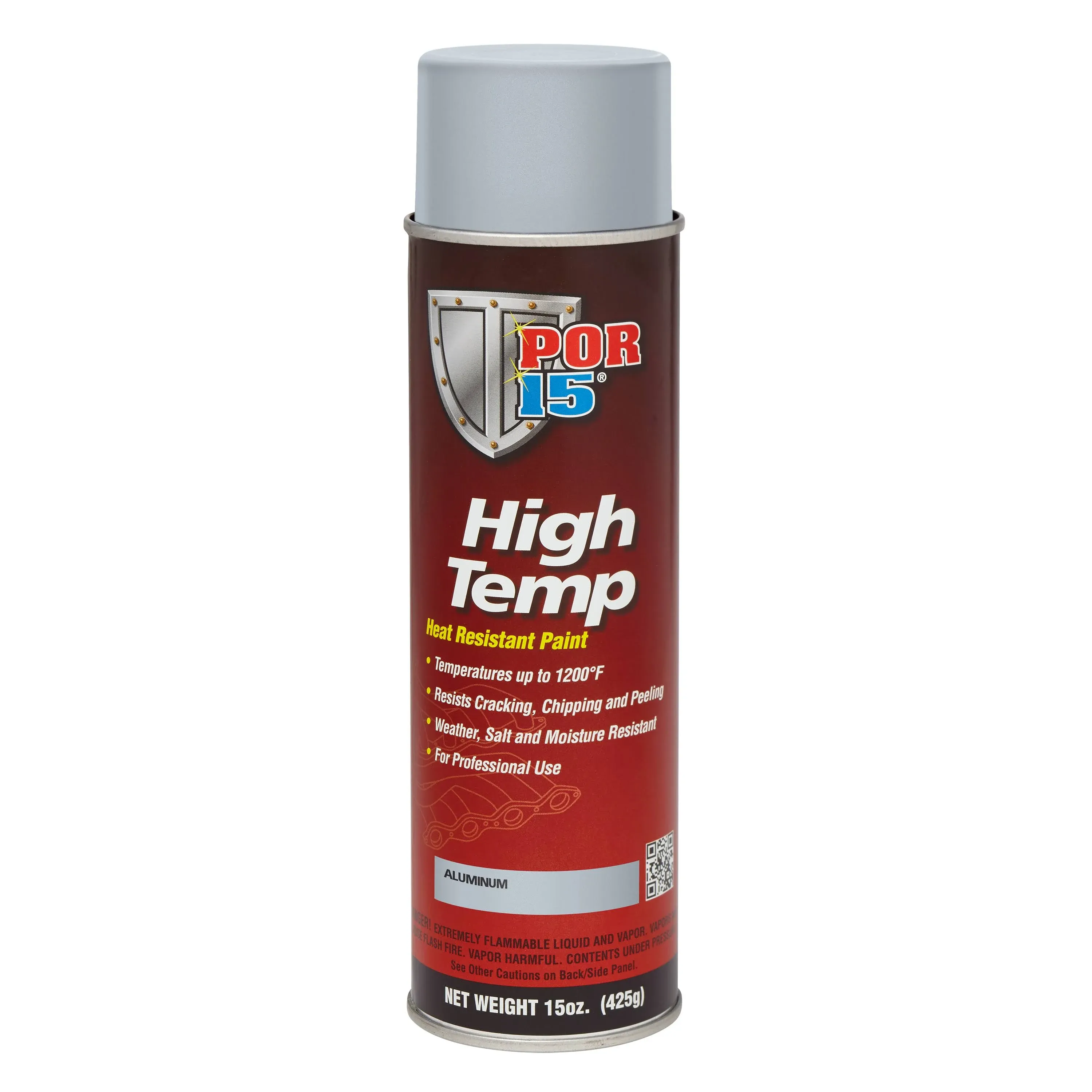 POR-15 High Temperature Paint, High Heat Resistant Paint, Weather and Moisture Resistant, 8 Fluid Ounces, Flat Black