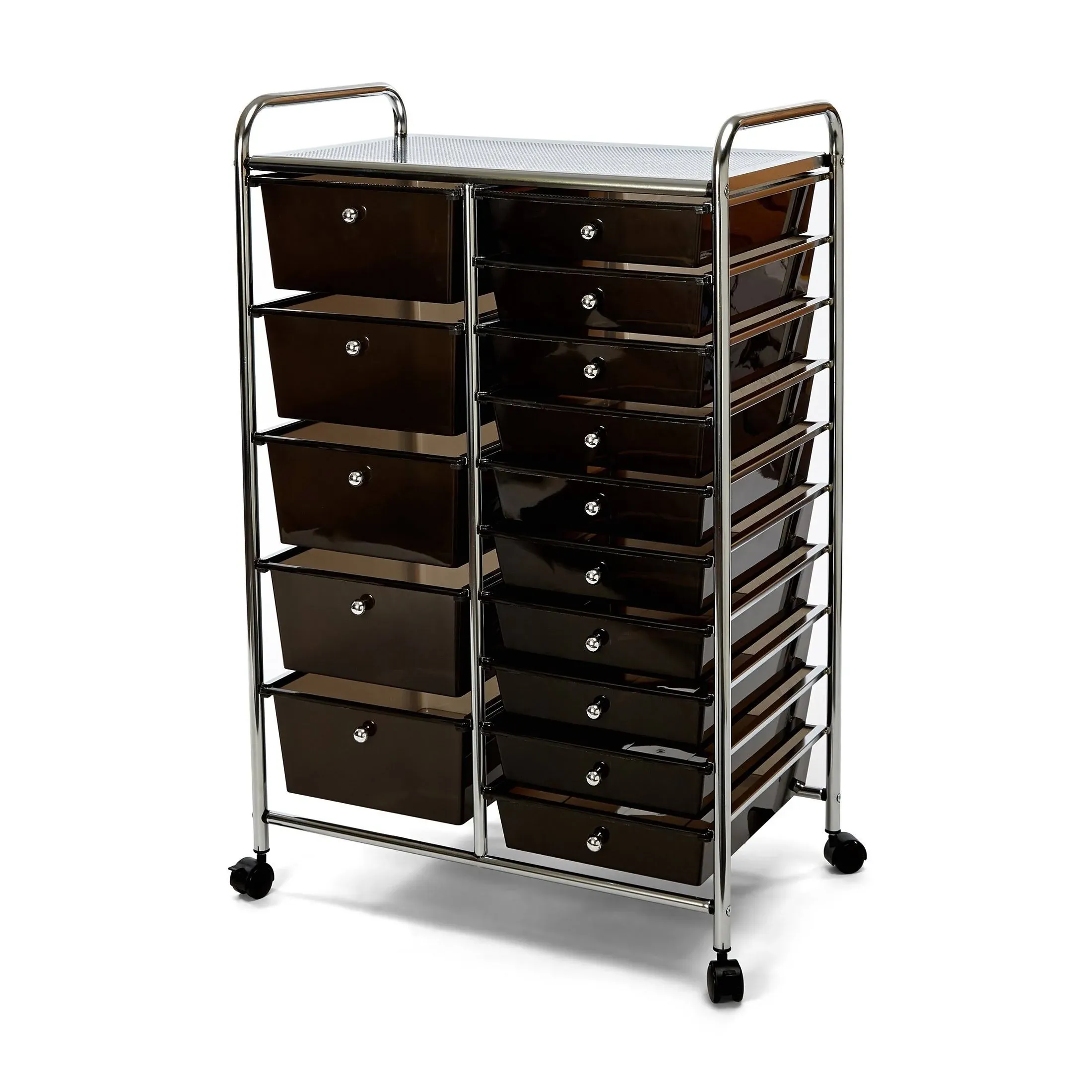 Seville Classics 15-Drawer Organizer Cart - Black