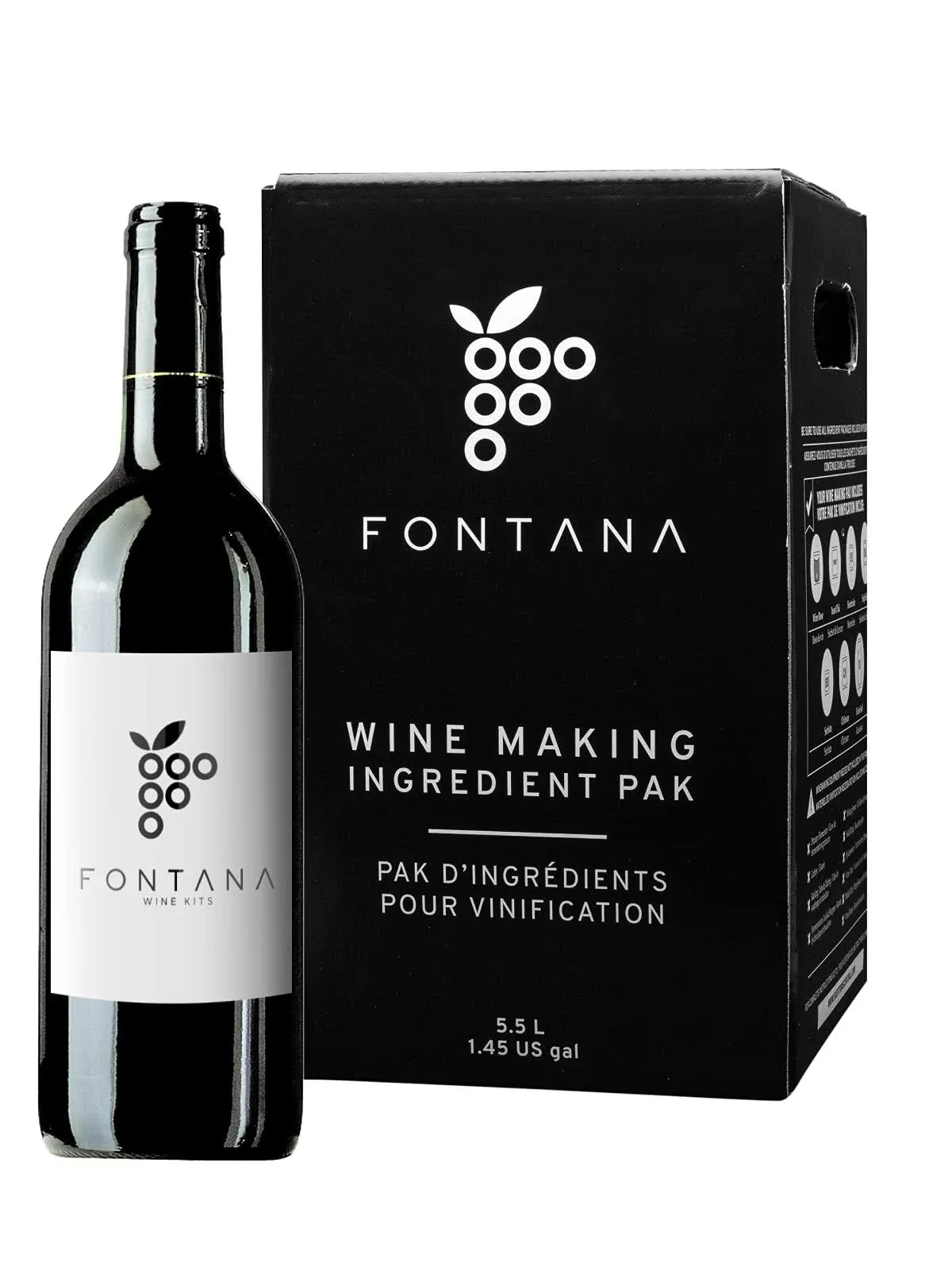 Fontana Pinot Noir Wine Kit | Wine Making Ingredient Kit - 6 Gallon Wine Kit ...