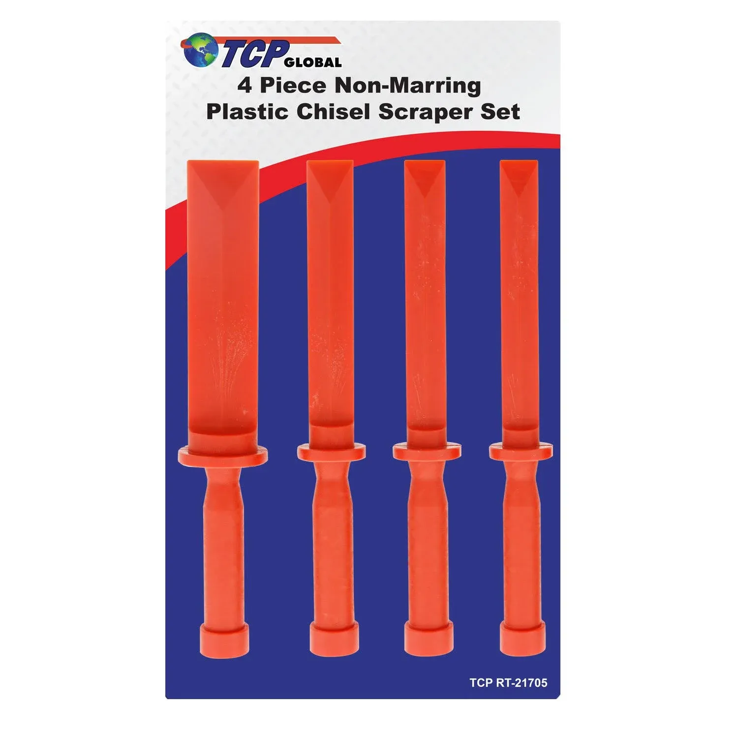 TCP Global 4 Piece Non-Marring Plastic Chisel Scraper Set - 3/4 inch, 7/8 inch, 1 ...