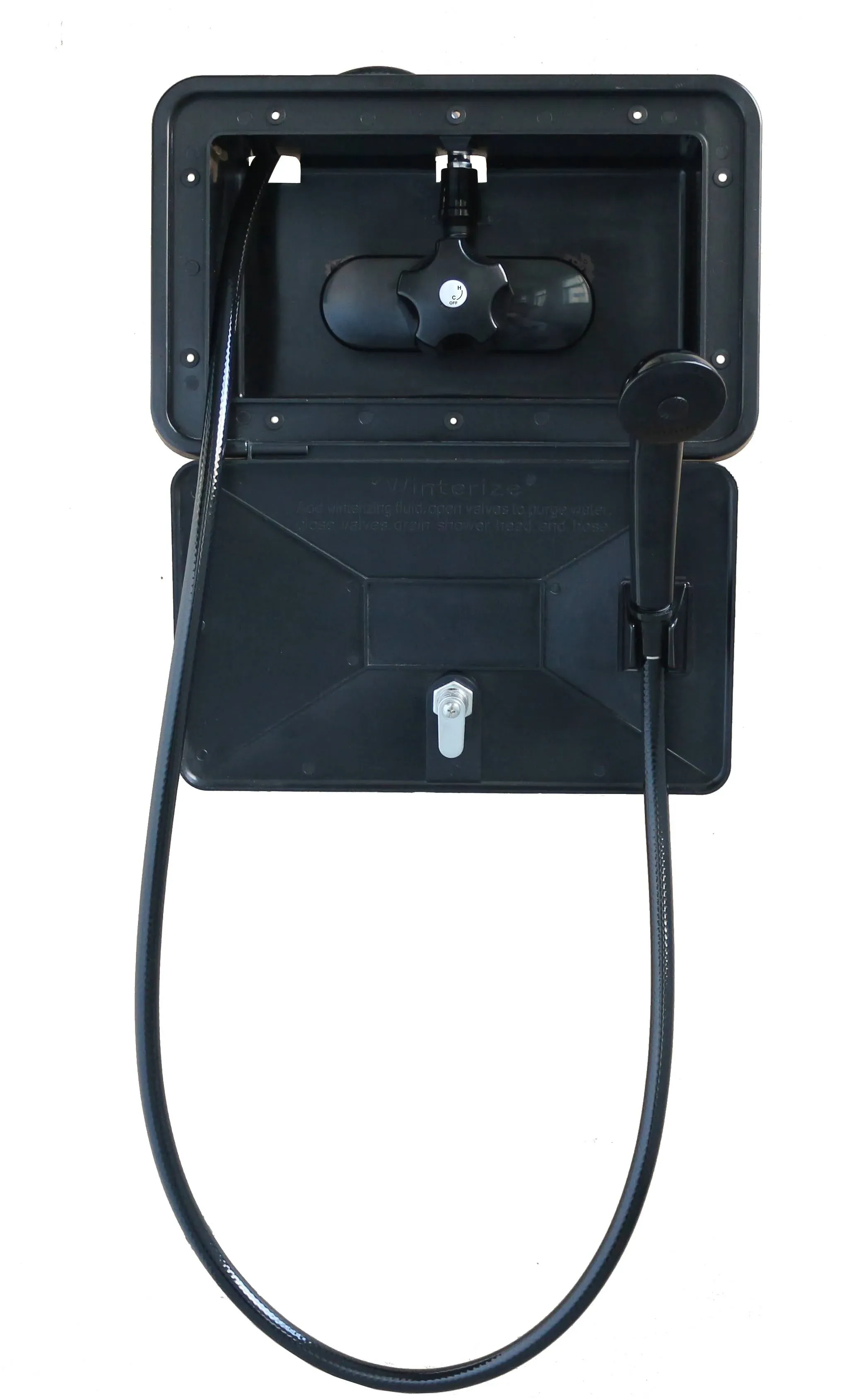 American Brass SHWRBOX-1-BLK Exterior RV Shower Box - Black