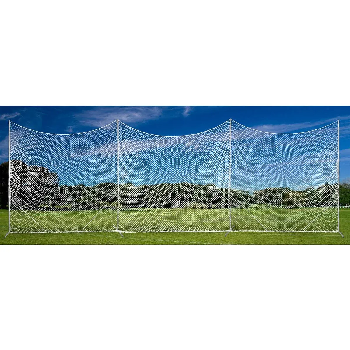 Champion Sports Lacrosse Backstop Net: Ball Barrier for Professional, College and Grade School Training, Practice and Drills - Field Organizer for Stray Balls,White