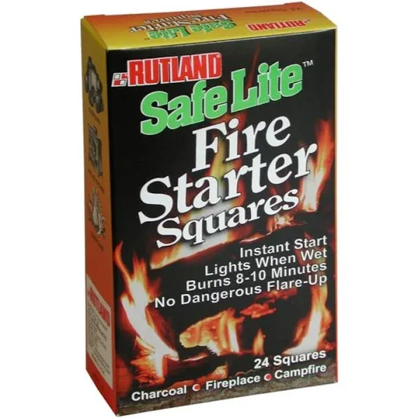 Rutland 50C Safe Lite Fire Starter Squares (24pcs)