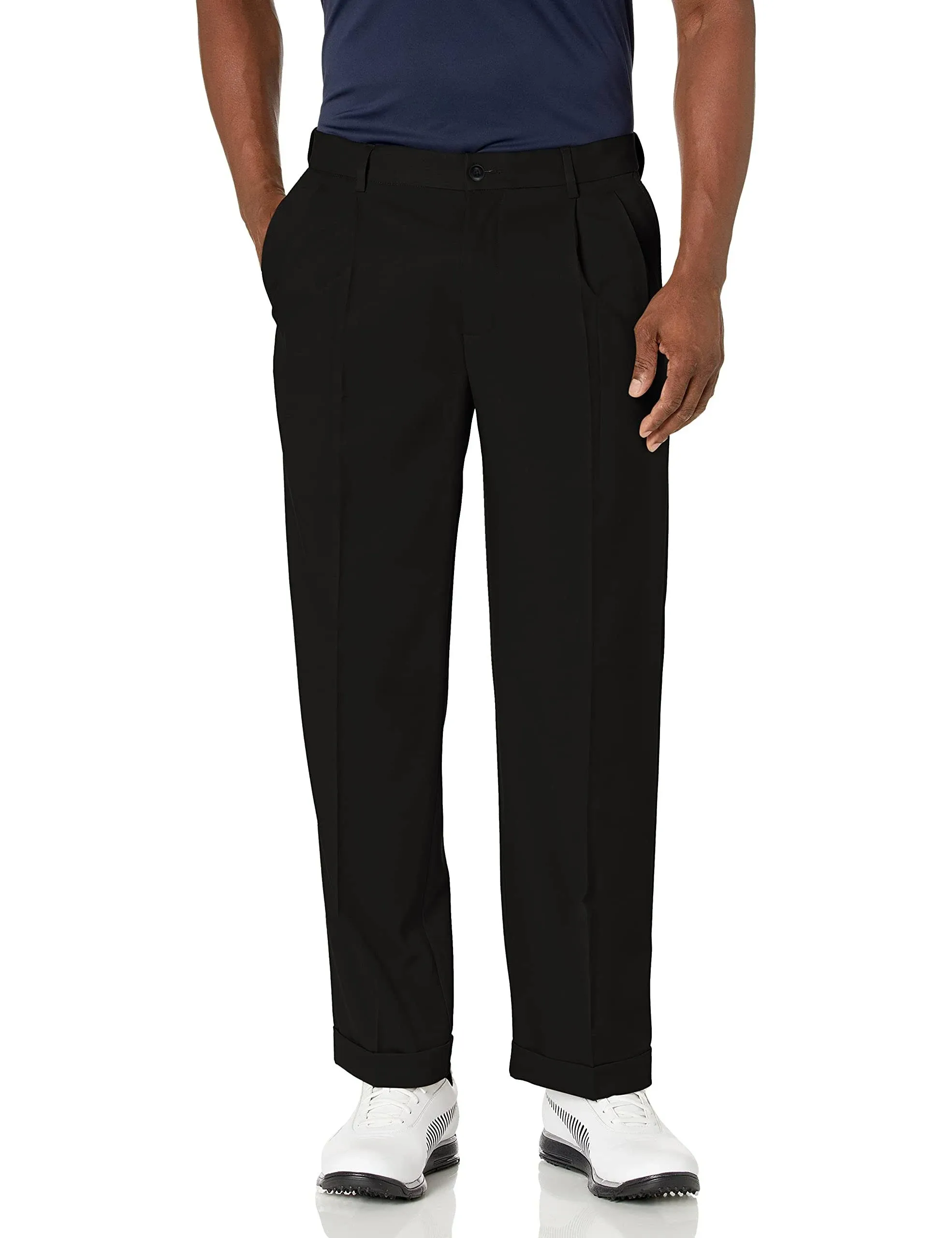 Pga Tour Men's Double Pleated Expandable Waistband Pant