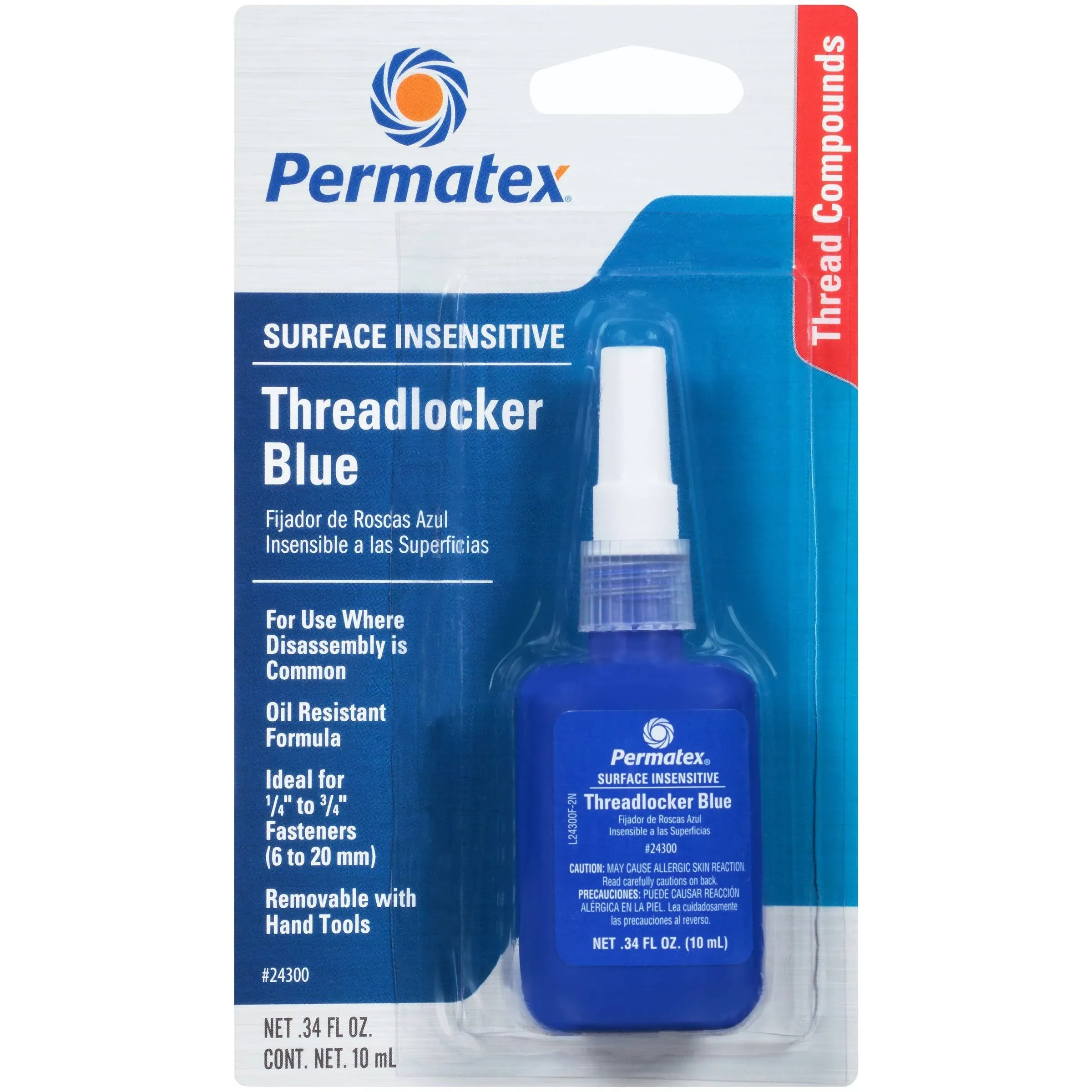 Permatex 24300 Surface Insensitive Threadlocker Blue 0.34oz (Pack of 1)