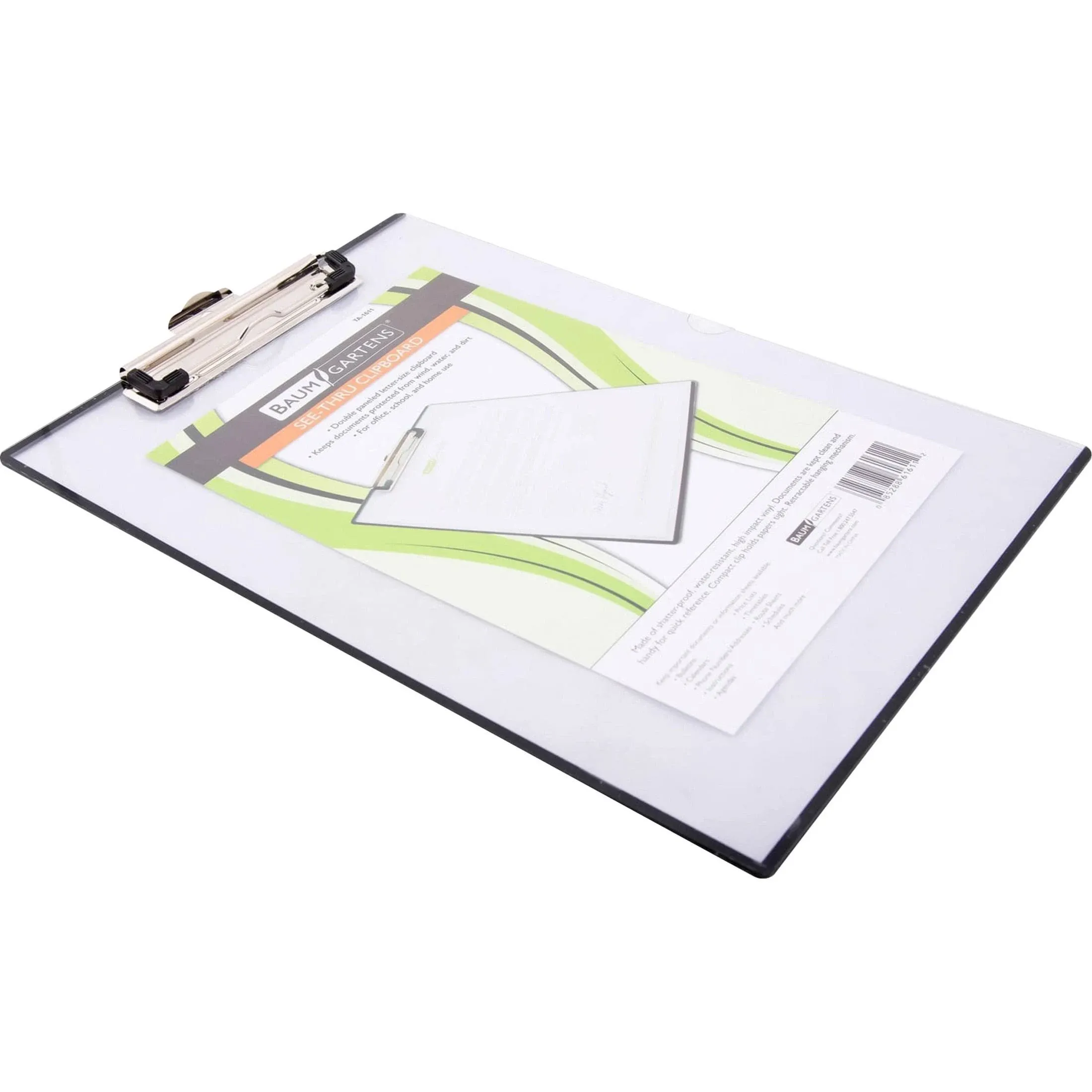 Quick Reference Clipboard, 1/2 Capacity, 8 1/2 X 11, Clear