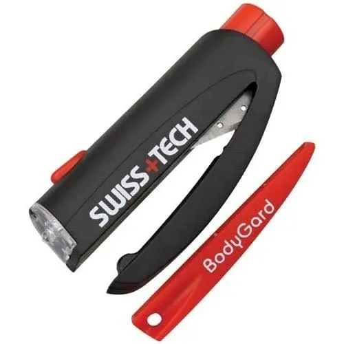 Swiss+Tech ST81010 Black/Red 3-in-1 Bodyguard Auto Emergency Escape Tool with