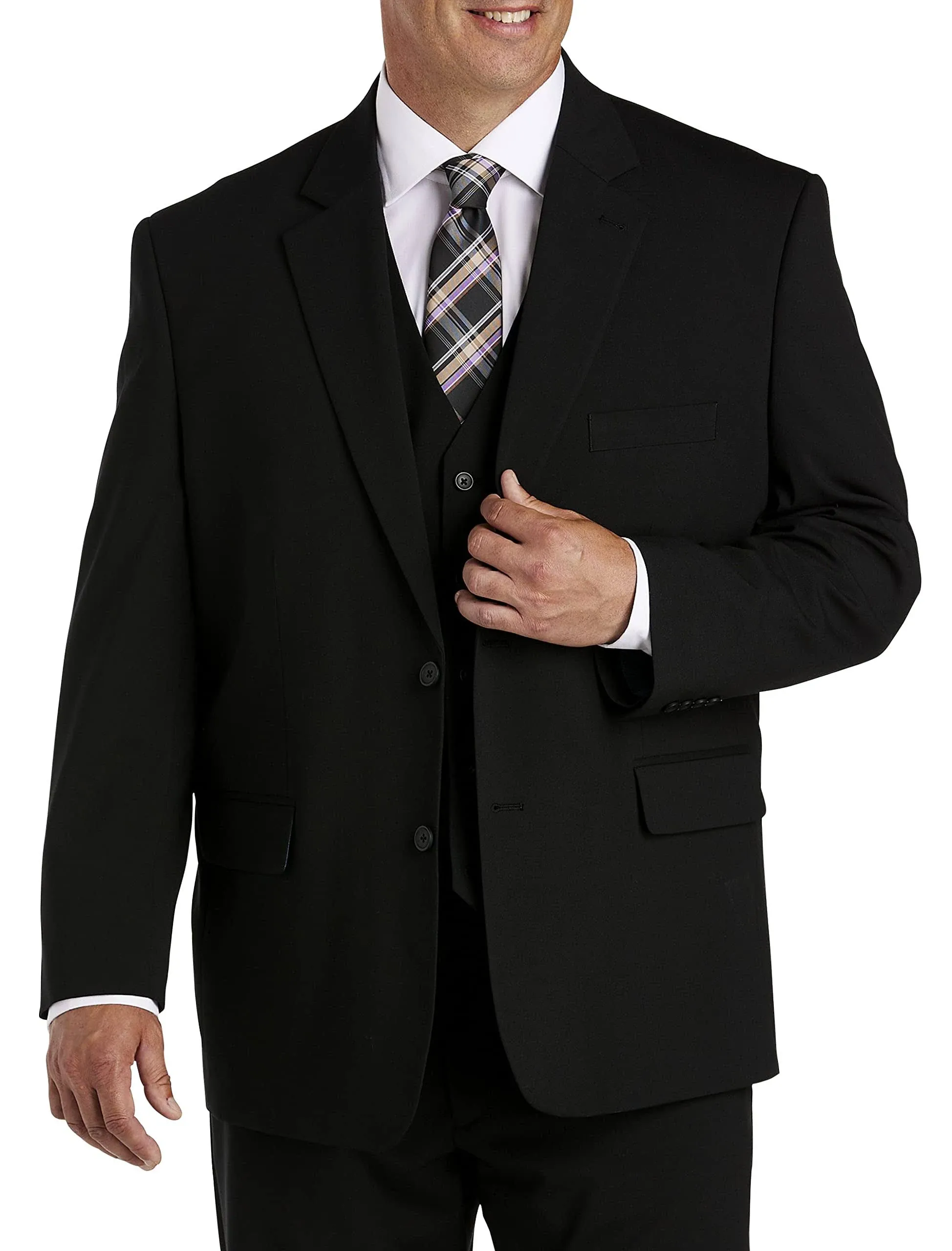 Oak Hill by DXL Men's Big and Tall Suit Jacket - Exclusive Relaxer Fit, Charcoal or Black - Size 44-66