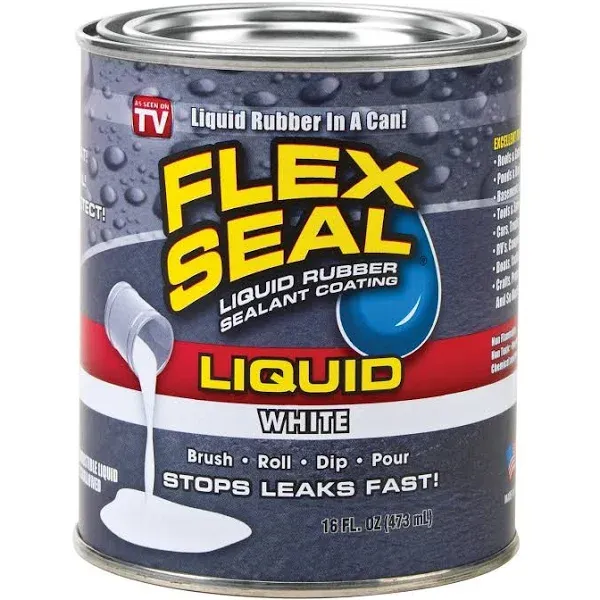 Flex Seal Liquid Rubber, White - 16 fl oz can