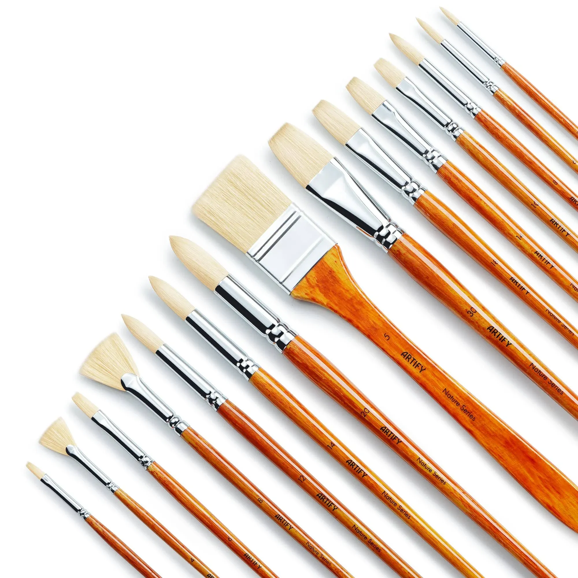 Artify 15 pcs Professional Paint Brush Set Perfect for Oil Painting with a Free Carrying Box