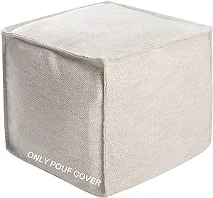 Unstuffed Pouf Cover, Storage Bean Bag Cubes, Ottoman Pouf Foot Rest Footstool ...