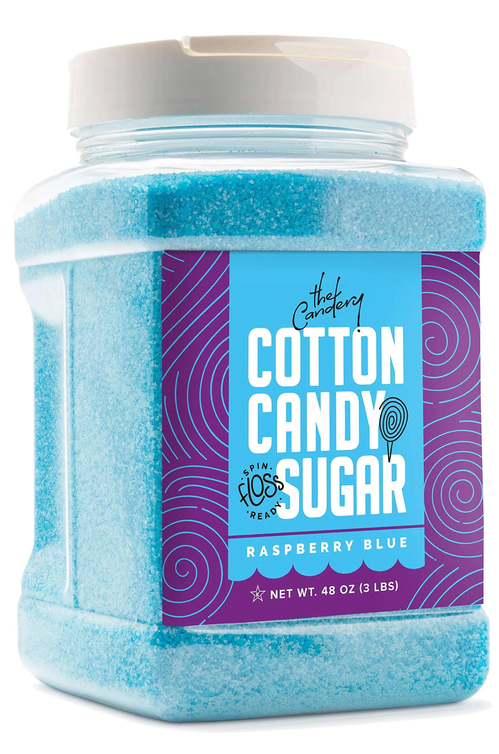 The Candery Cotton Candy Floss Sugar Strawberry Flavor- Reusable Plastic Jars -