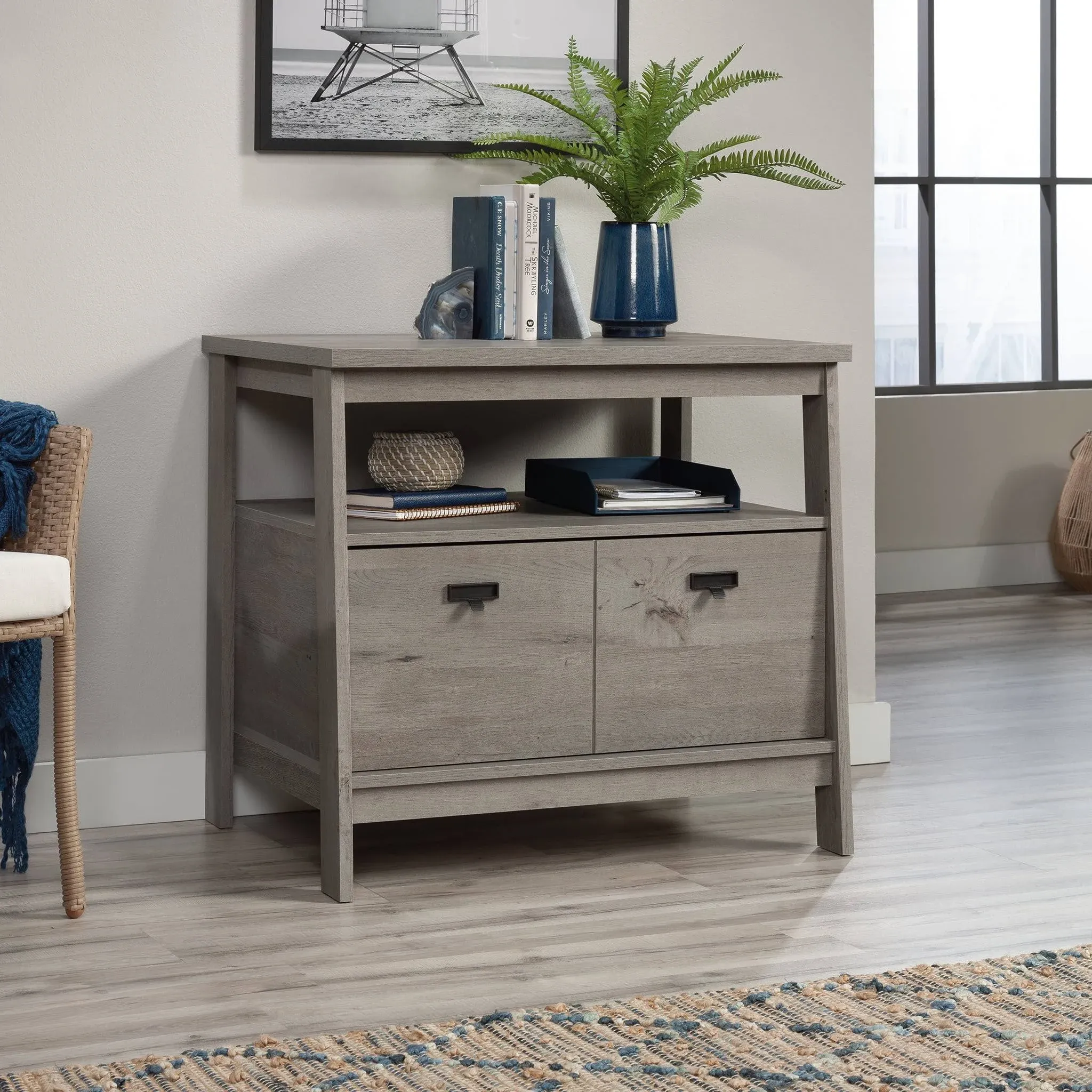 Trestle 1-Drawer Lateral Filing Cabinet in Mystic Oak - Sauder 428835