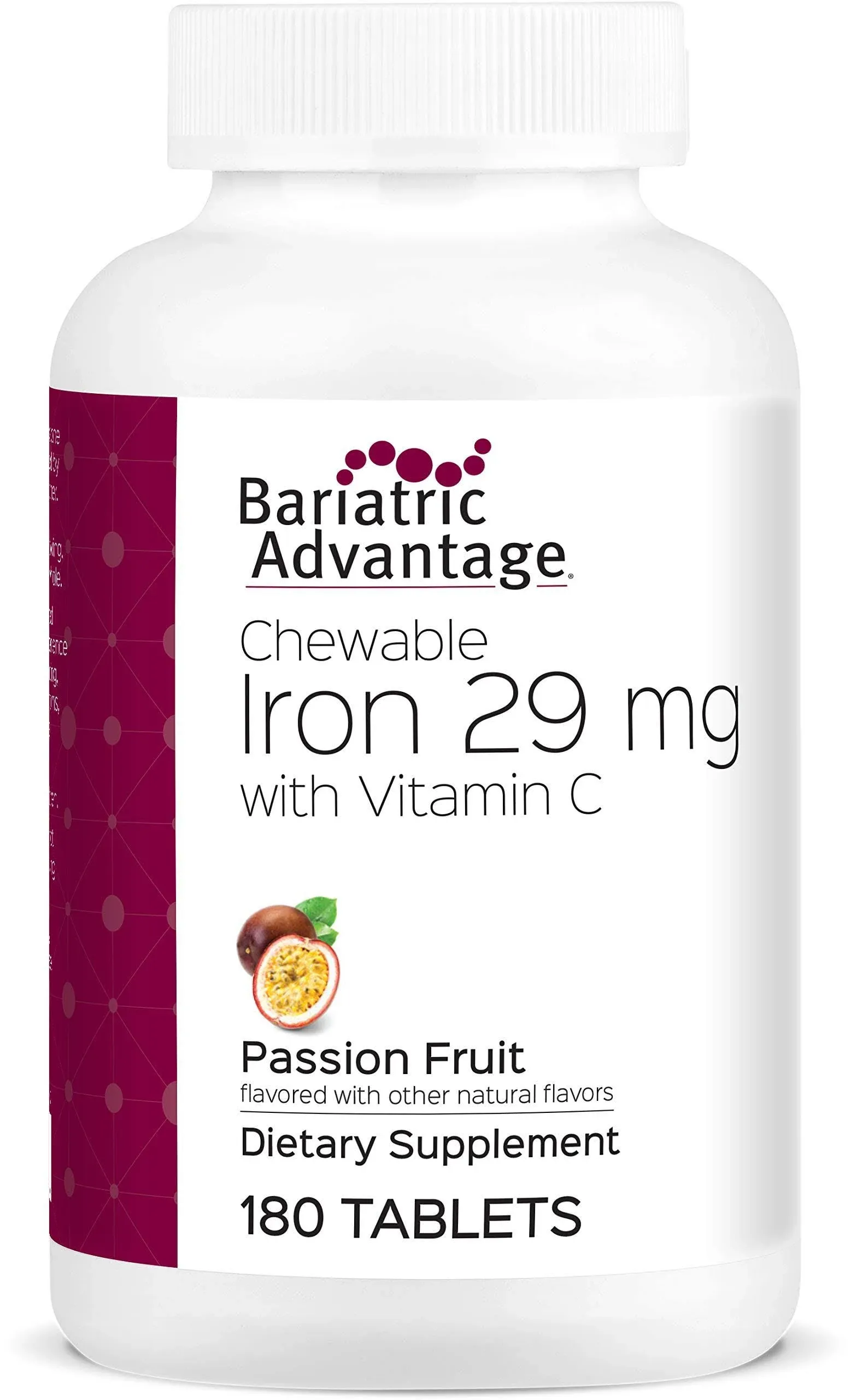 Bariatric Advantage - Chewable Iron - Passion Fruit - 29mg - 180 Count