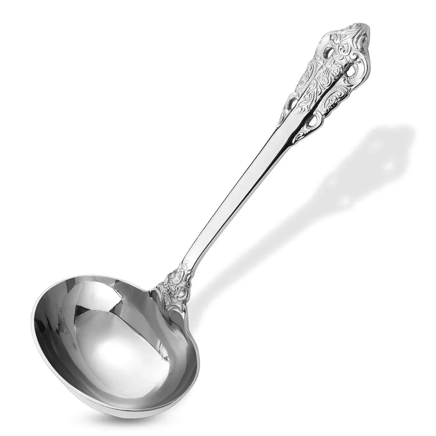 KEAWELL Gorgeous 1 oz. 18/10 Stainless Steel Gravy Ladle, Antique Small Ladle for Stirring, Mirror finished Soup Ladle Spoon and Dishwasher Safe (1, Gold)