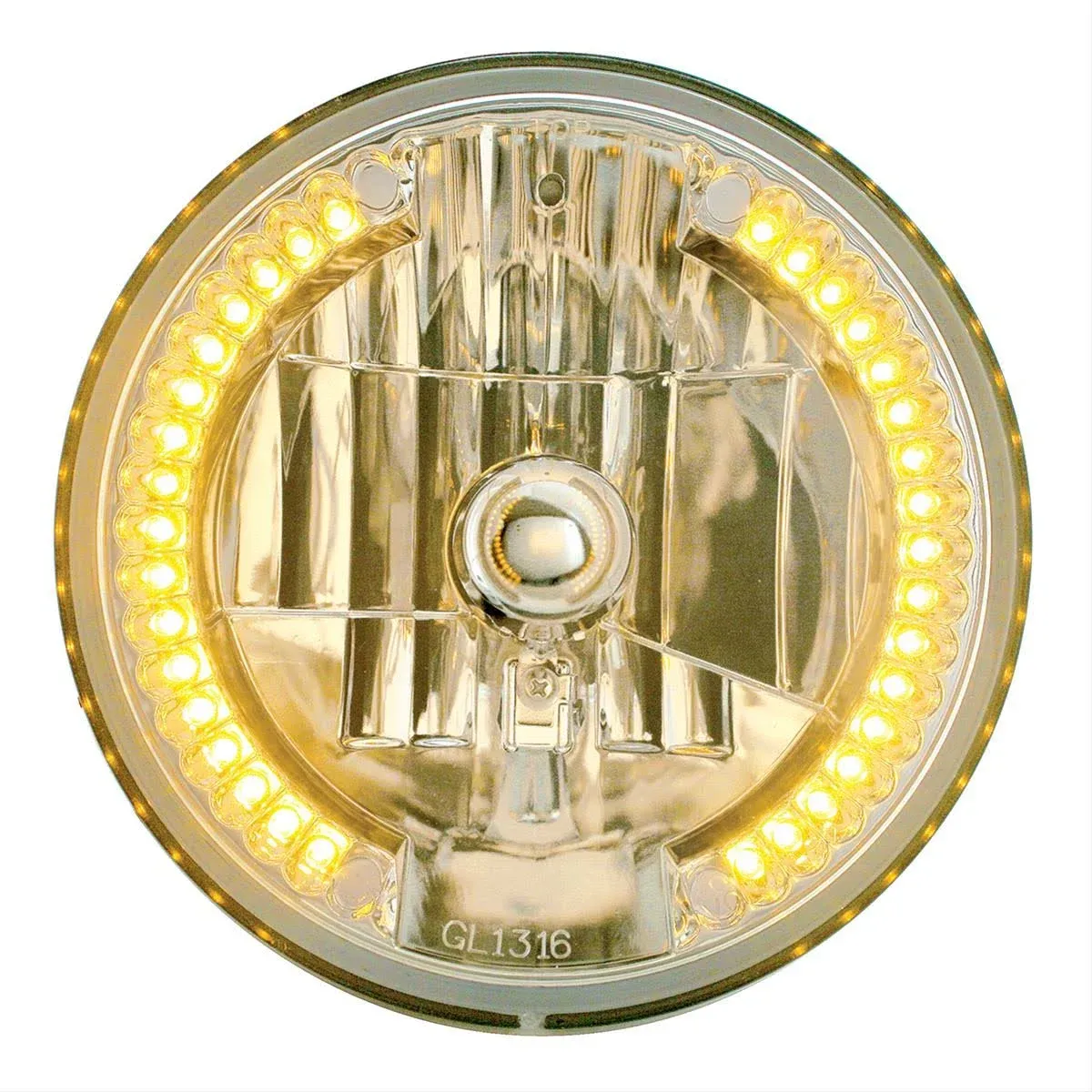 United Pacific 7" Crystal Headlight w/ 34 Amber LED Position Light