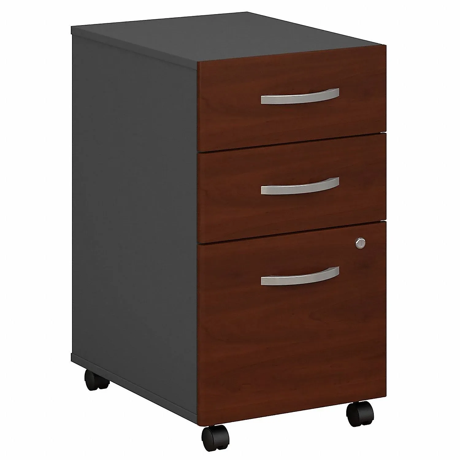 BBF Components Collection 3-Drawer Mobile File Cabinet, Hansen Cherry