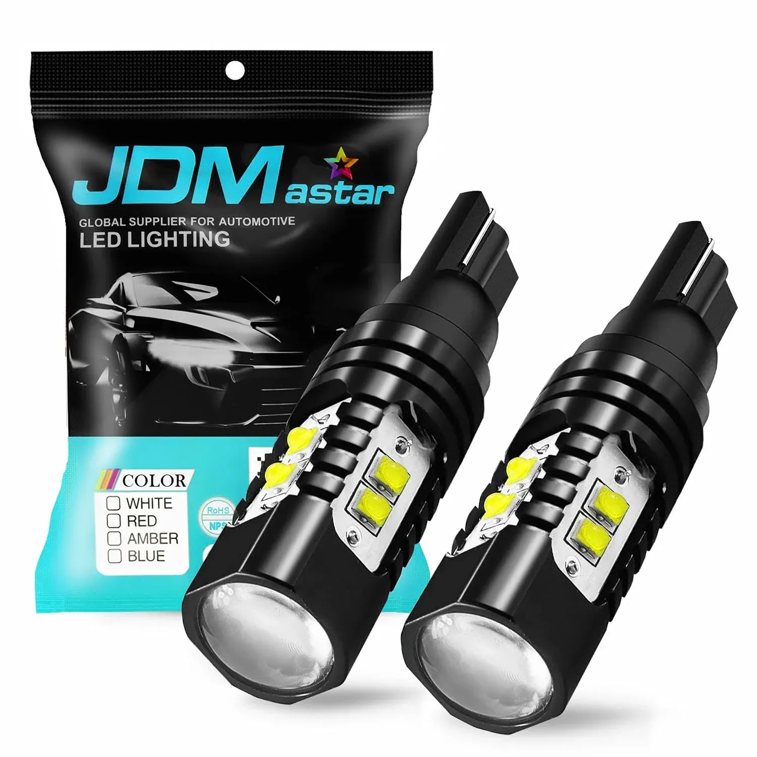 JDM ASTAR Super Bright Max 50W High Power 912 921 White LED Bulb For Backup R...