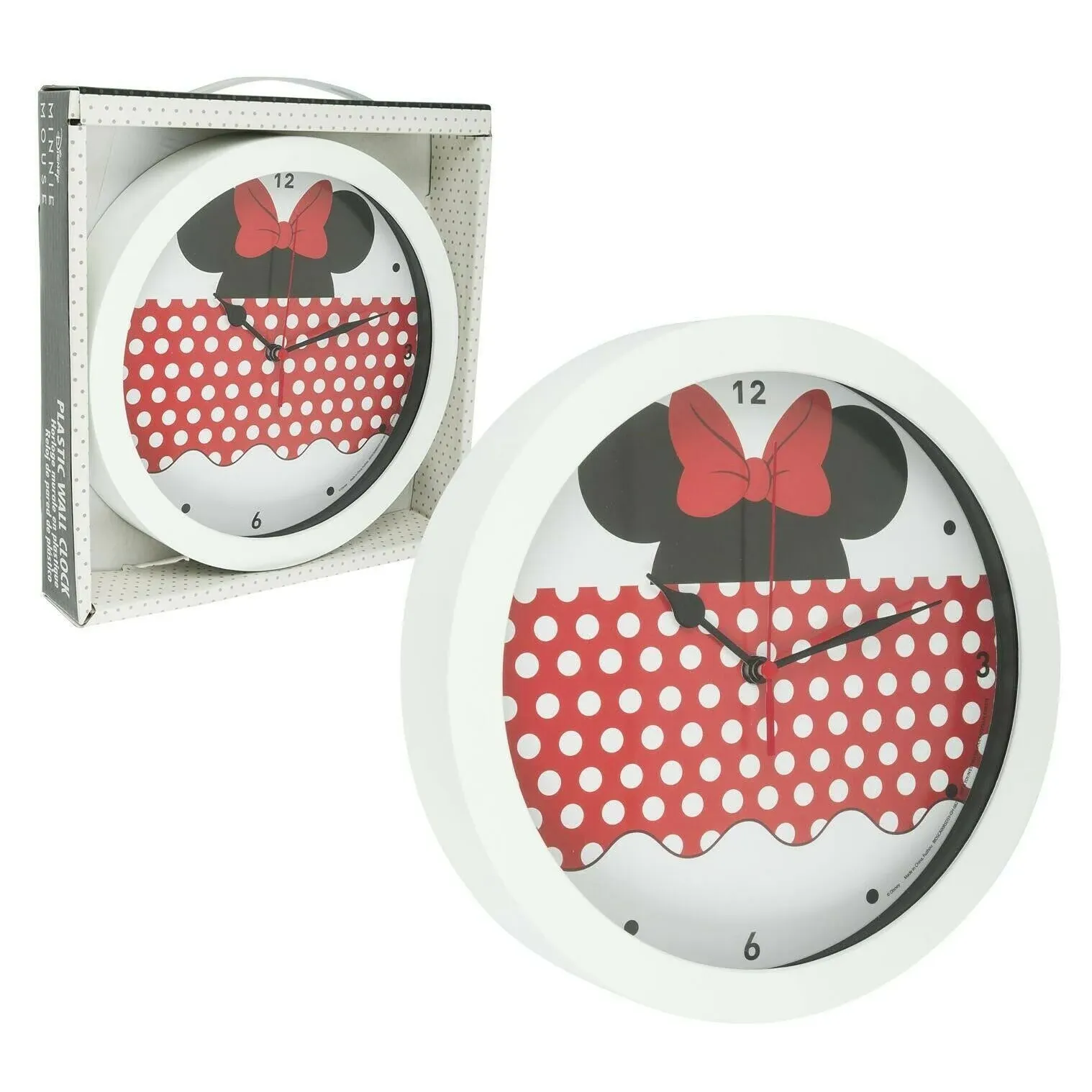 Disney Minnie Mouse Wall Clock 9.5”