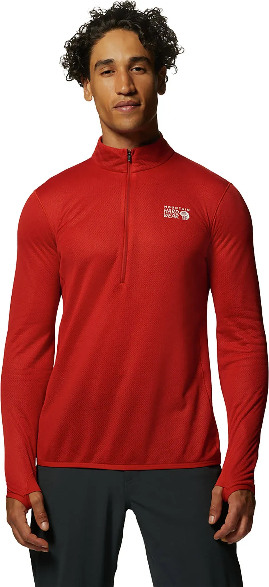 Mountain Hardwear Men's Airmesh 1/4 Zip Top - Medium - Desert Red