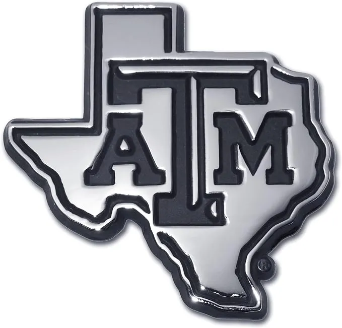 Elektroplate Texas A&M (TX Shape Debossed) Premium Athletics Car Truck Auto Emblem