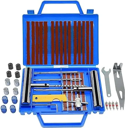 Tire Repair Kit,46pcs Heavy Duty Tire Plug Kit, with Universal Tire Patch Kit to Plug Flats for Car/Motorcycle/Truck/Tractor/Trailer/RV/ATV