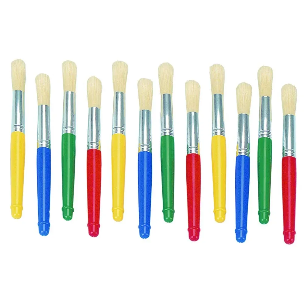 Colorations® Plastic Handle Jumbo Chubby Paint Brushes - Set of 12