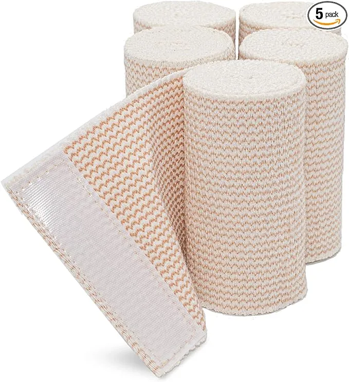 Hospora Cotton Elastic Bandage, 3 Inch x 13-15 feet Stretched Length with Hook and Loop Closure
