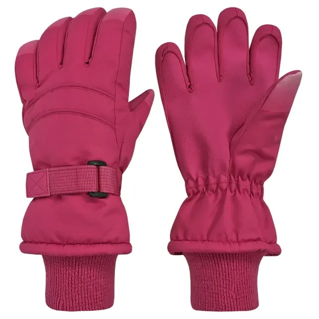 N'Ice Caps Kids Winter Thinsulate Waterproof Insulated Ski Snow Gloves | Boys Girls Children Pink