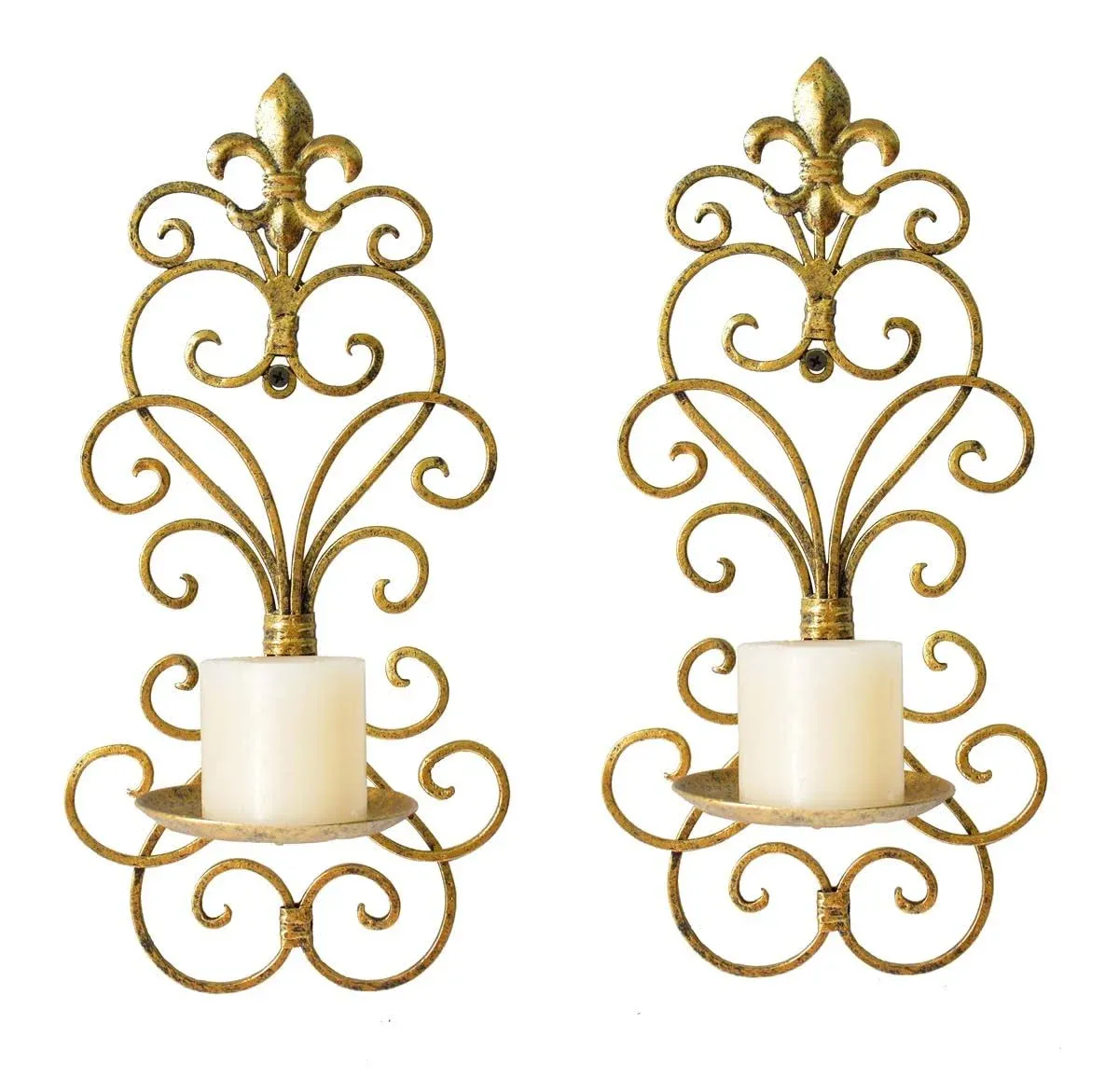 Set of 2 Wall Sconces Candle Holders