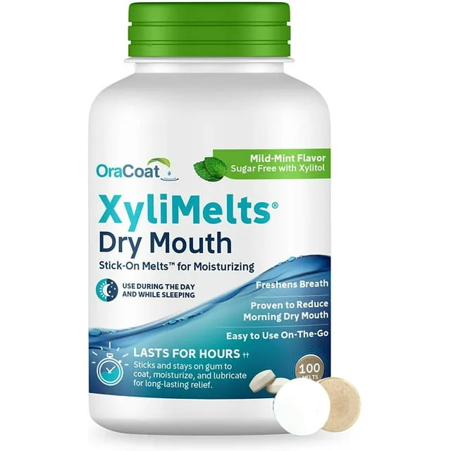Oracoat Xylimelts Dry Mouth Relief Oral Adhering Discs, Slightly Sweet