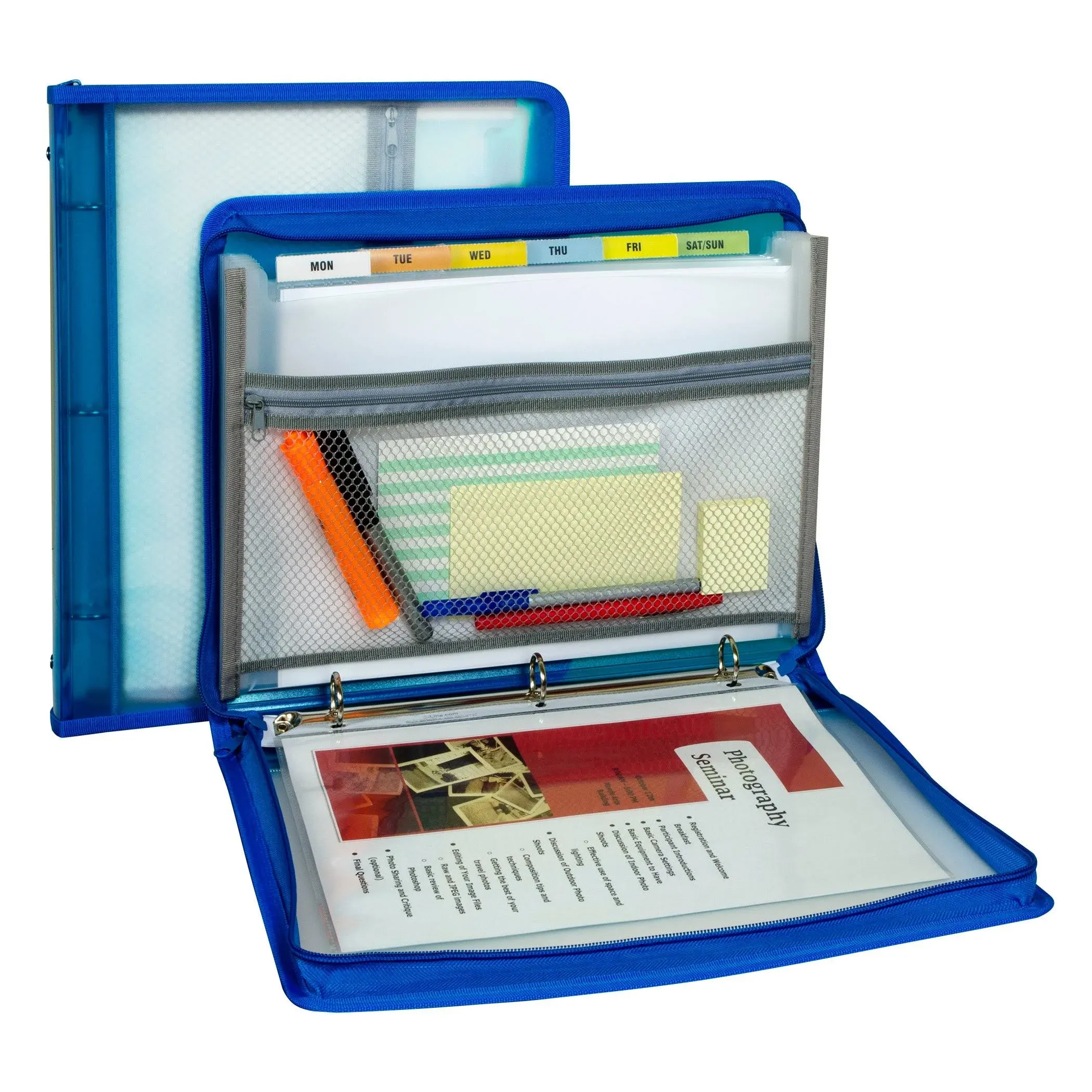 C-Line Expanding File Zippered Binder - Blue