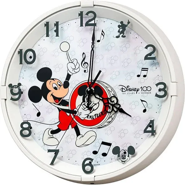 RHYTHM disney Mickey Mouse Wall Clock White Φ28 x 5.2 cm 8MG817MC72