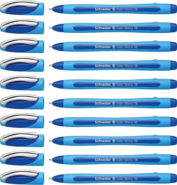 Schneider Slider Memo XB Ballpoint Pen, 1.4 mm, Blue Ink, Single Pen