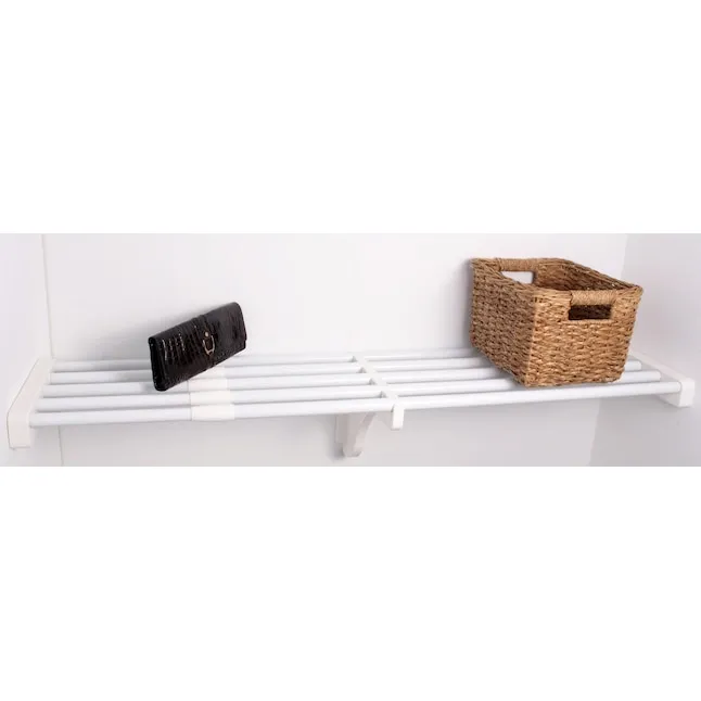 DIY Expandable Closet Shelf (NO Hanging Rod) - 28” to 48” - White - Easy to Inst