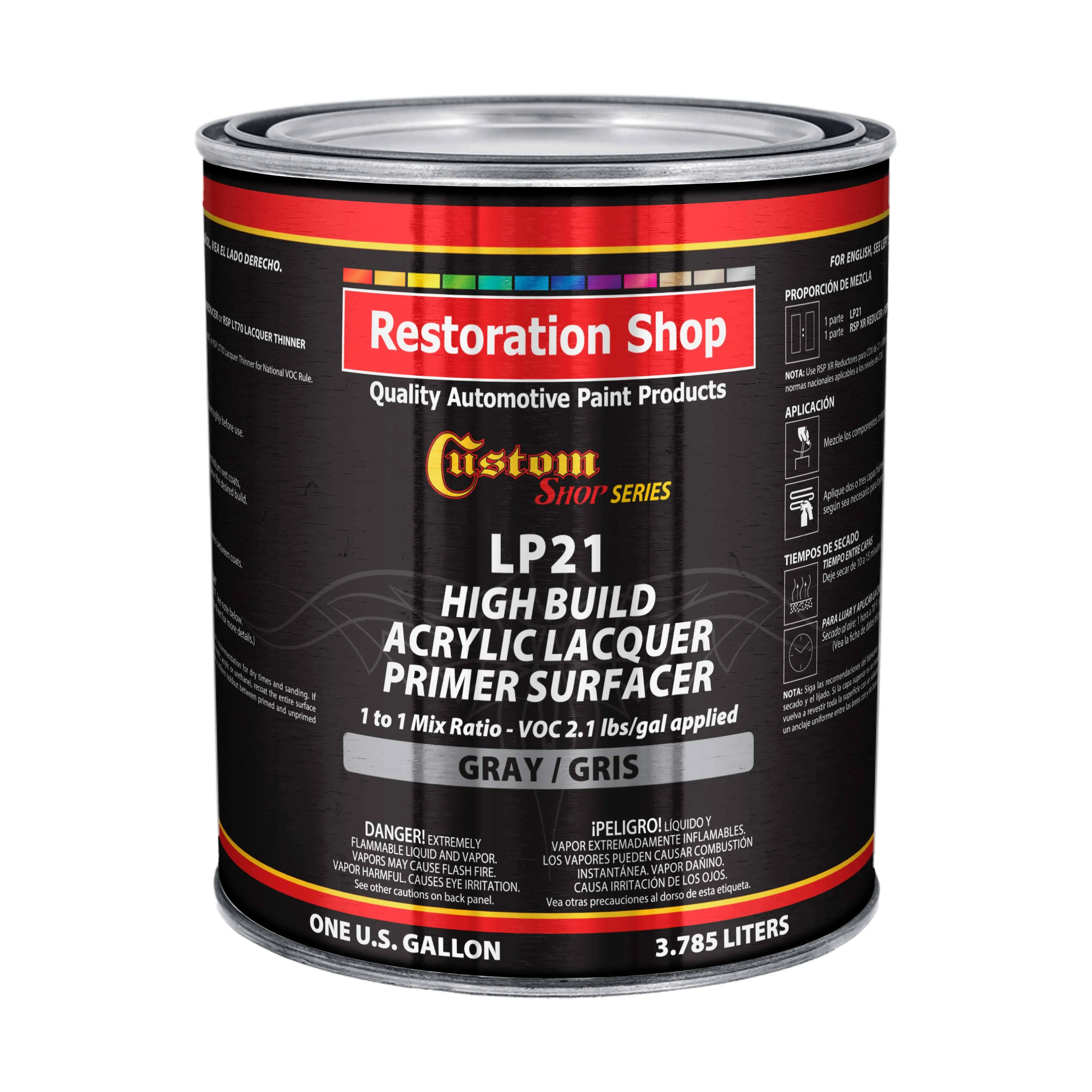 Premium High Build Acrylic Lacquer Primer Surfacer, 1 Gallon - Fast Filling, ...