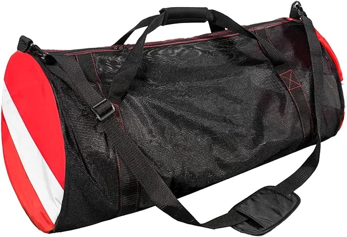 Sports Duffle Bag, Extra Large Mesh Dive Beach Bags and Totes with Shoulder Strap for Scuba Diving and Snorkeling Gear & Equipment, Wet Swimming, Travel, and Gym Workout