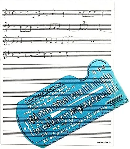 Song Writer&#039;s Composing Template Stencil for Music Notes &amp; Symbols with Manus...