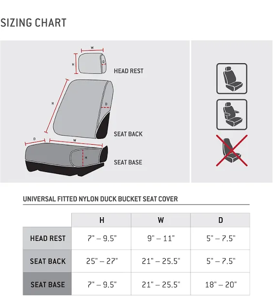 Carhartt Universal Fitted Nylon Duck Bucket Seat Cover | C000139990299