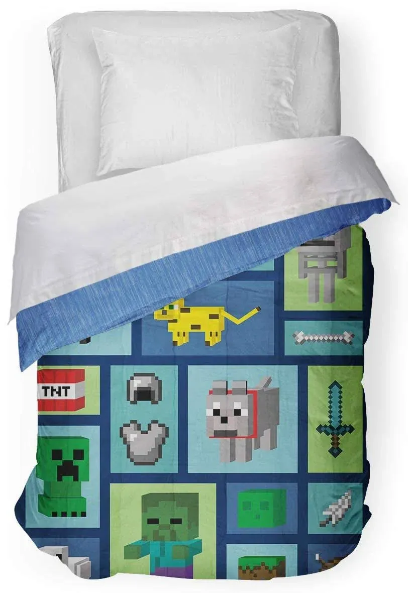 Minecraft Good Day Twin/Full Cooling Comforter - Super Soft Kids Bedding Features ...