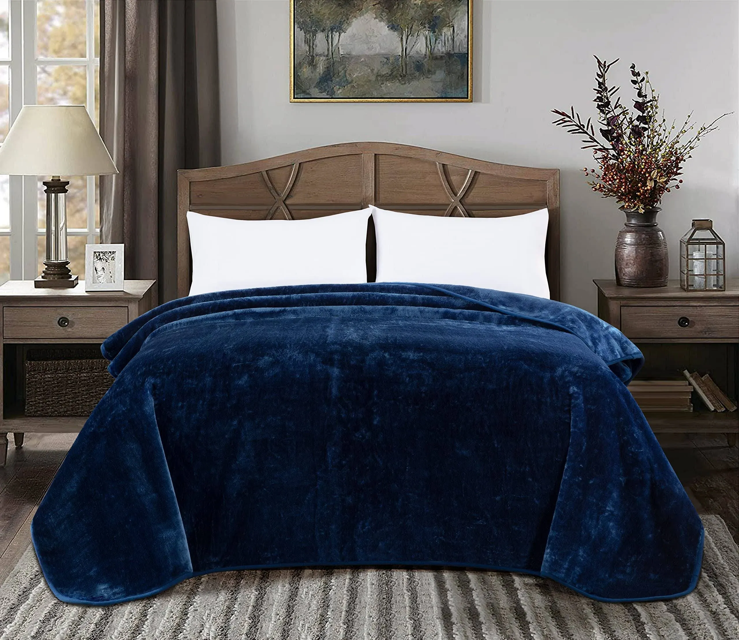 Chezmoi Collection Heavy Single Ply 9 lbs Korean Style Faux Mink Blanket, 750gsm ...