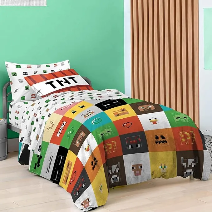 Saturday Park Minecraft Iconic 100% Organic Cotton Bed Set