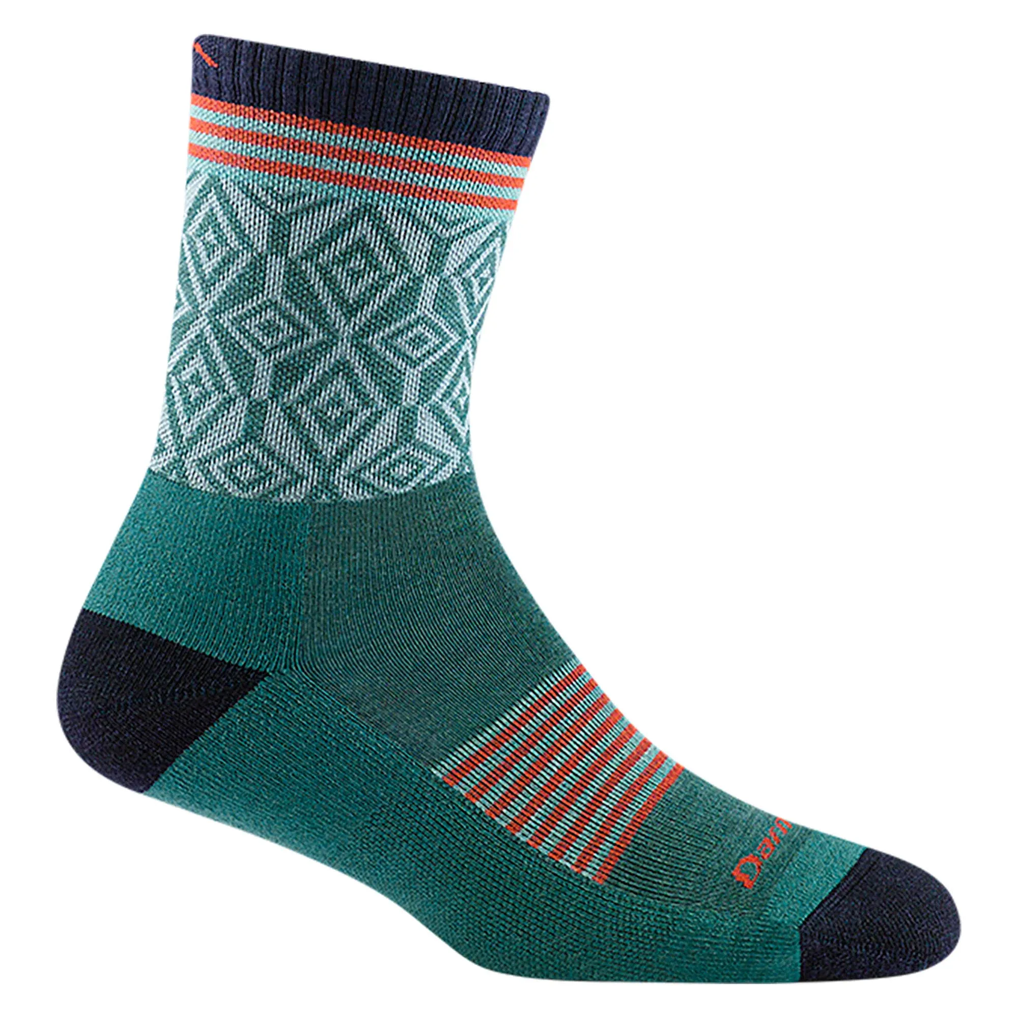 "Darn Tough Women's Sobo Micro Crew Lightweight Hiking Socks - Teal - M"