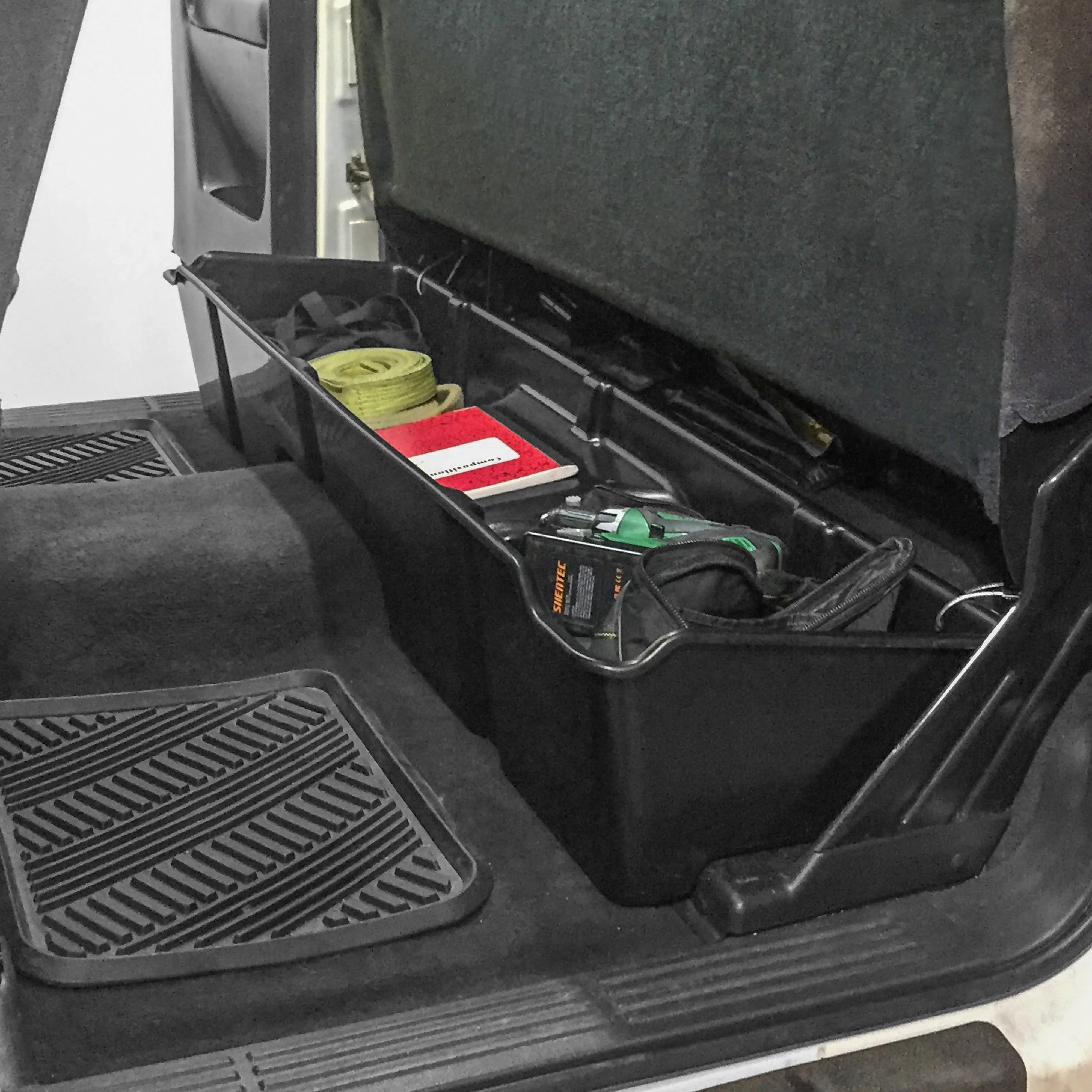 RHA Under Seat Storage 1999-2006 Extended Cab Fits Chevrolet Silverado/GMC Sierra 1500/2500/3500 Upgraded Rear Underseat Box Black Organizer System Fits Extended Cab Only