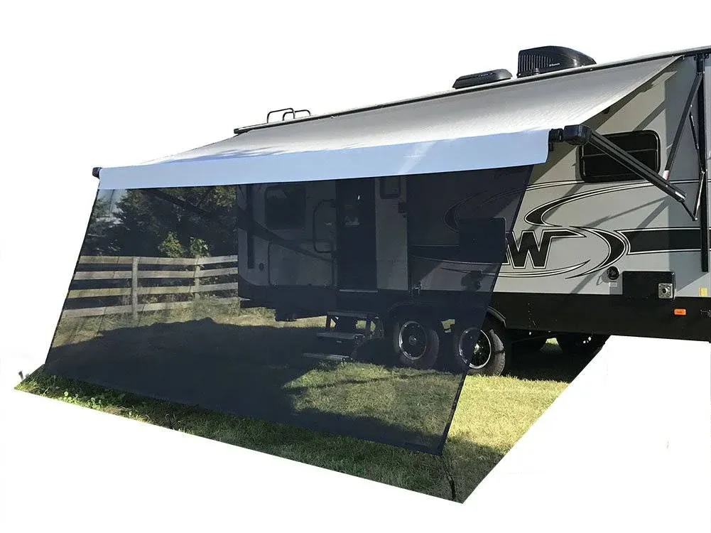 Tentproinc RV Awning Sun Shade 8&#039; X 20&#039; 3&#039;&#039; -Black Mesh Screen Sunshade Complete