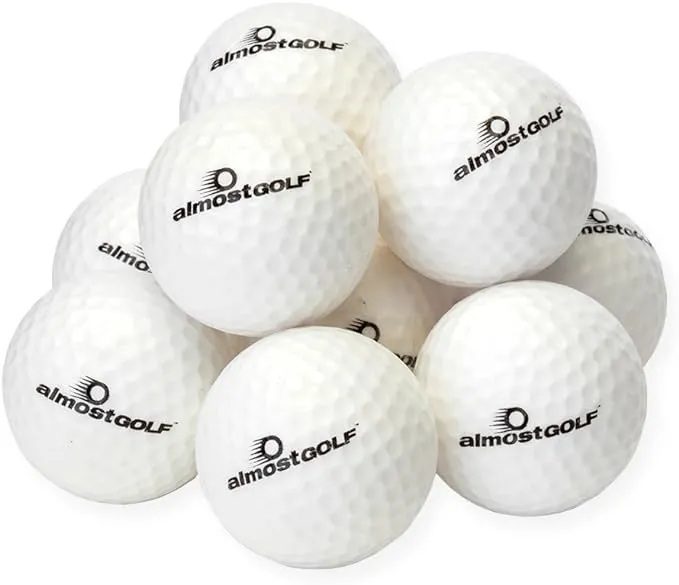 ALMOSTGOLF Point3 Limited Flight Practice Golf Balls – Realistic Spin, Trajectory, & Accuracy Foam Training Balls Pack of 24, Hi-Vis Yellow