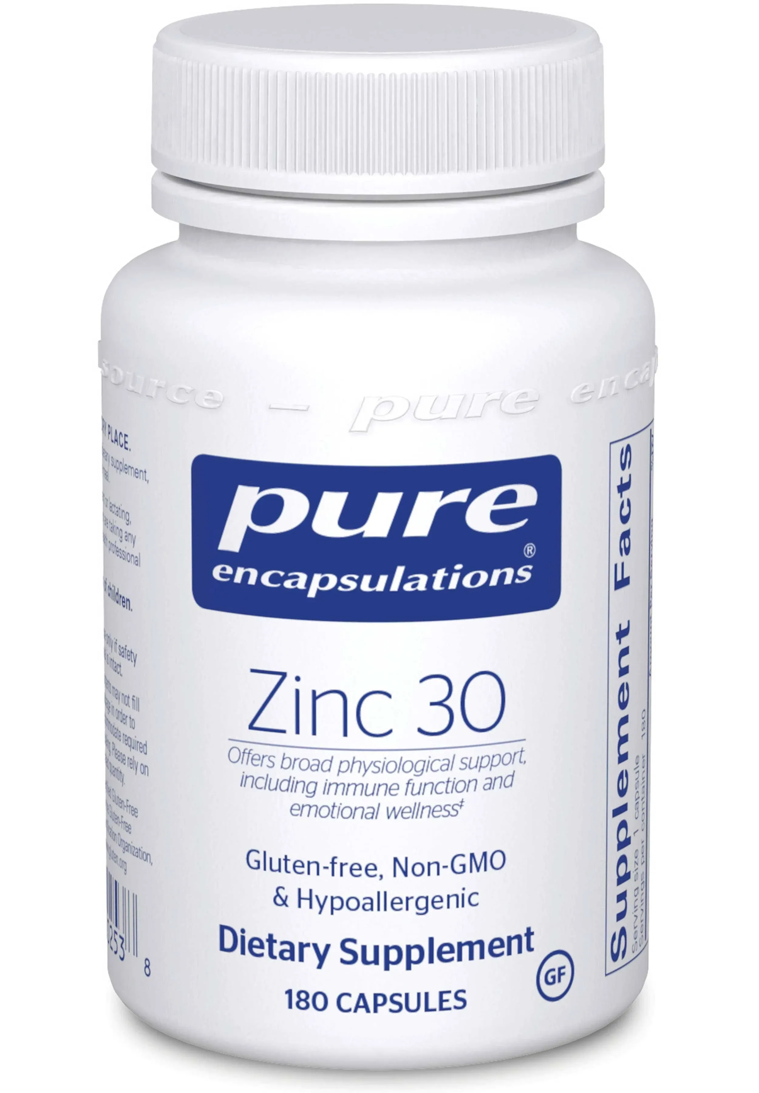 Pure Encapsulations Zinc 30 mg - Supplement for Immune System Support, Growth and Development, and Wound Healing* - with Zinc Picolinate 30 mg - 60 Capsules