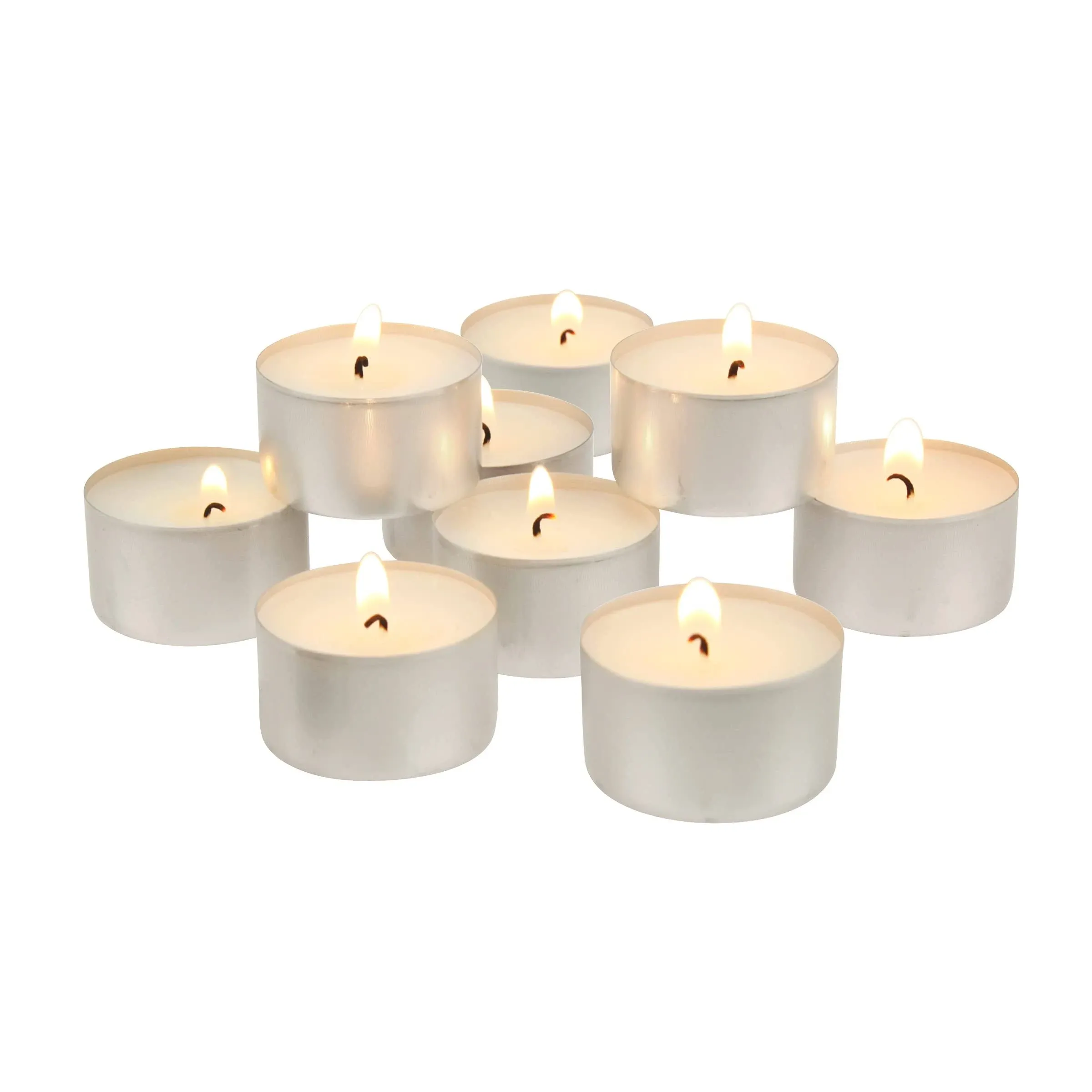 8hr Long Burning Tea Light Unscented Candles White - Stonebriar Collection